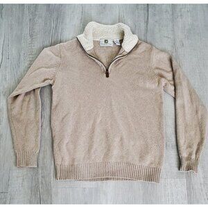 Mountain Club Men's Sherpa Lined Neck Trim  1/4 zip  Sweater Medium